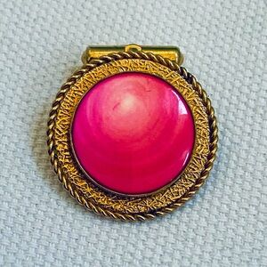 One Signed Destino  Cuff Link Pink Gold Circle Round Vintage